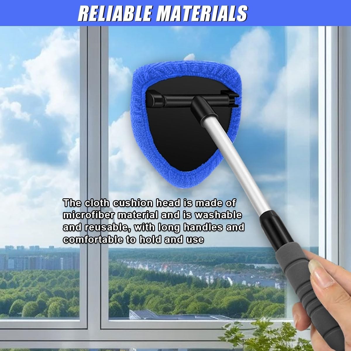 Windshield Cleaning Tool Kit Car Window Glass Wiper Cleaner Brush Pad Extendable
