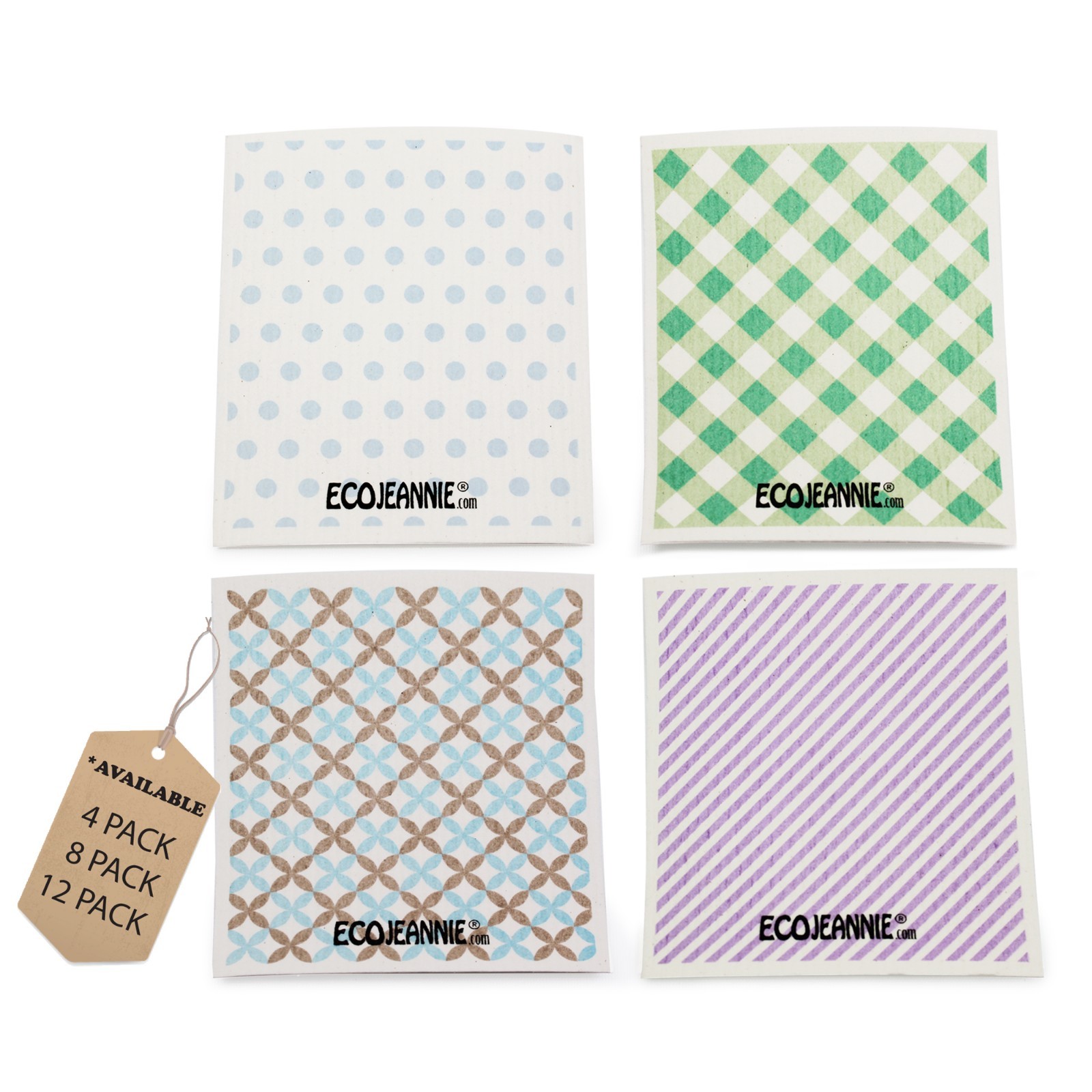 New EcoJeannie Eco-Friendly Cleaning Cloth 100% Biodegradable Cellulose Sponge