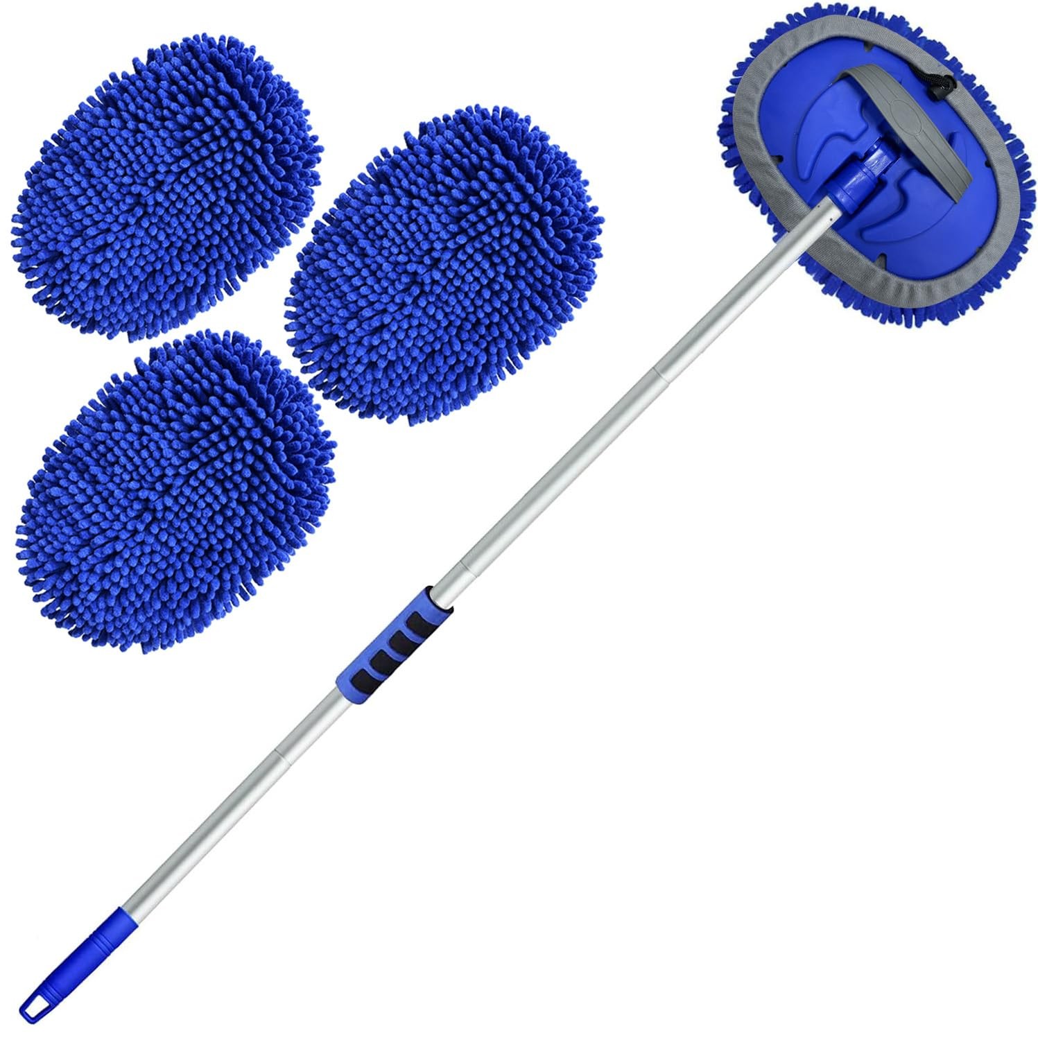 62” Car Wash Brush with Long Handle Chenille Microfiber Car Wash Mop Mitt Ki…
