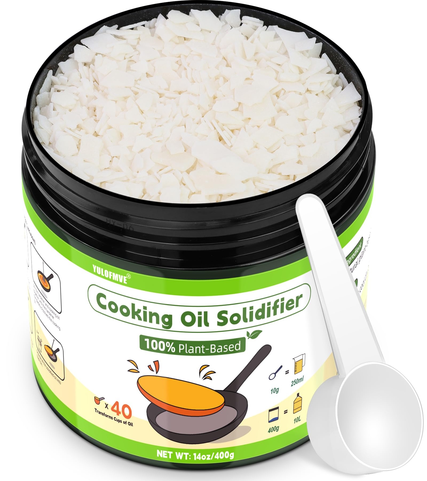 Cooking Oil Solidifier,Solidifies Up to 40 Cups from Mess, 100% Plant-Based Used