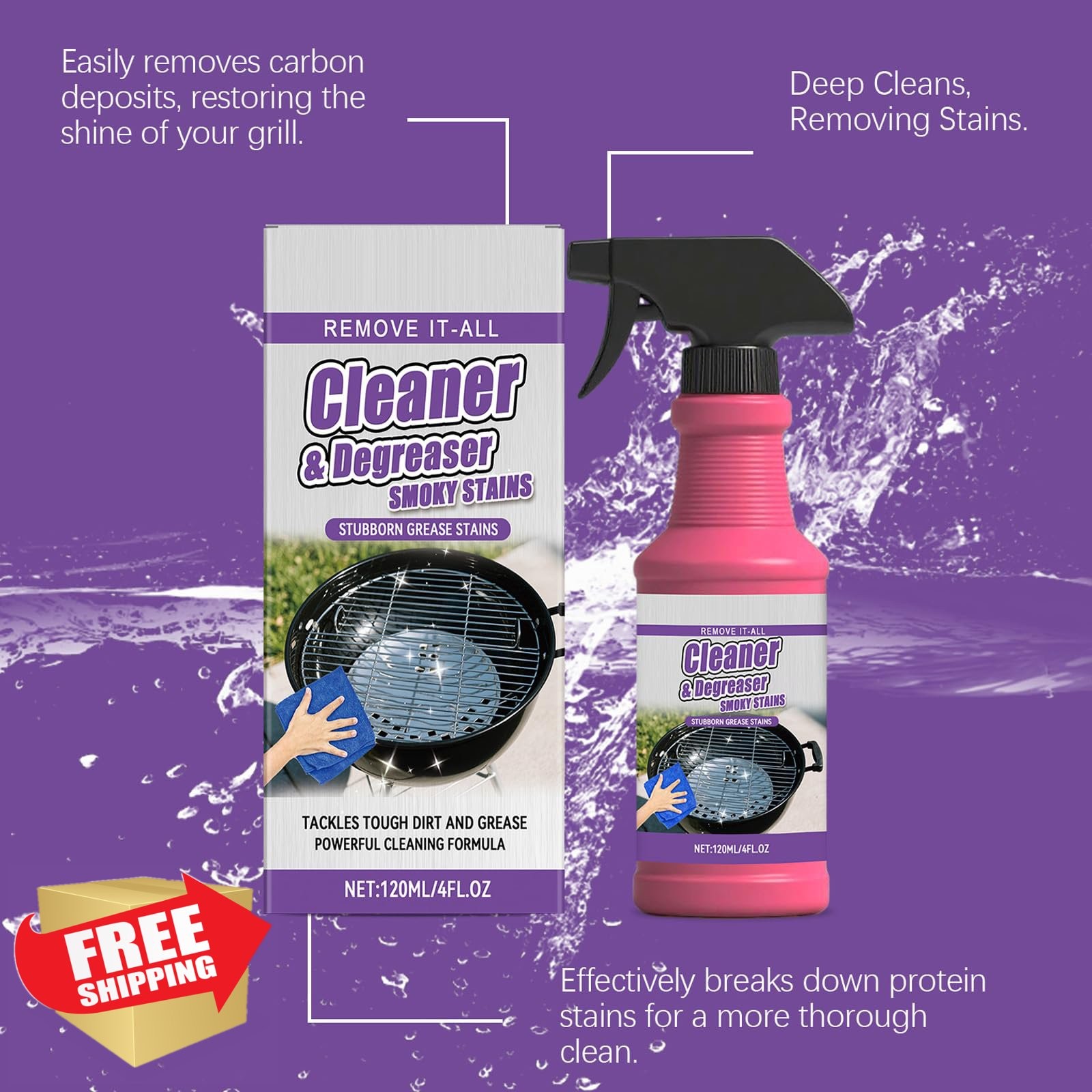 Grill Degreaser Spray Heavy Duty BBQ Cleaner