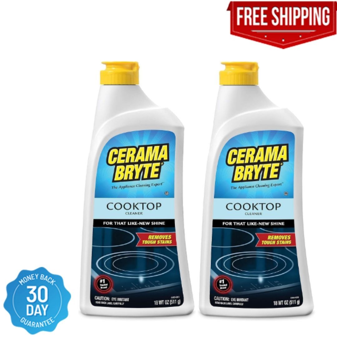 Cerama Bryte Cooktop Cleaner 2 Pack Non Abrasive Heavy Duty 18 oz each
