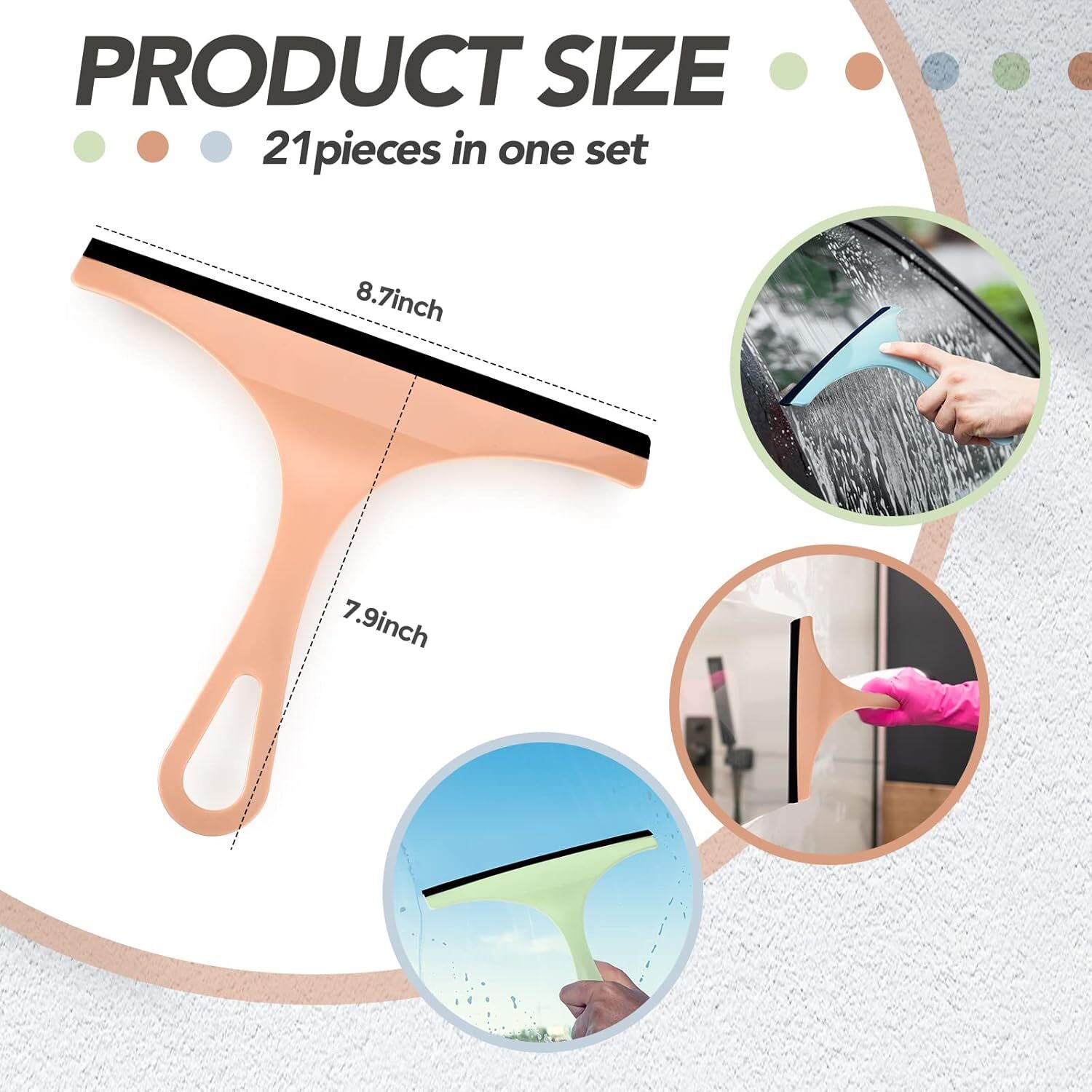 3X Glass Window Wiper Cleaner Squeegee Shower Screen Mirror Home Car Blade Brush