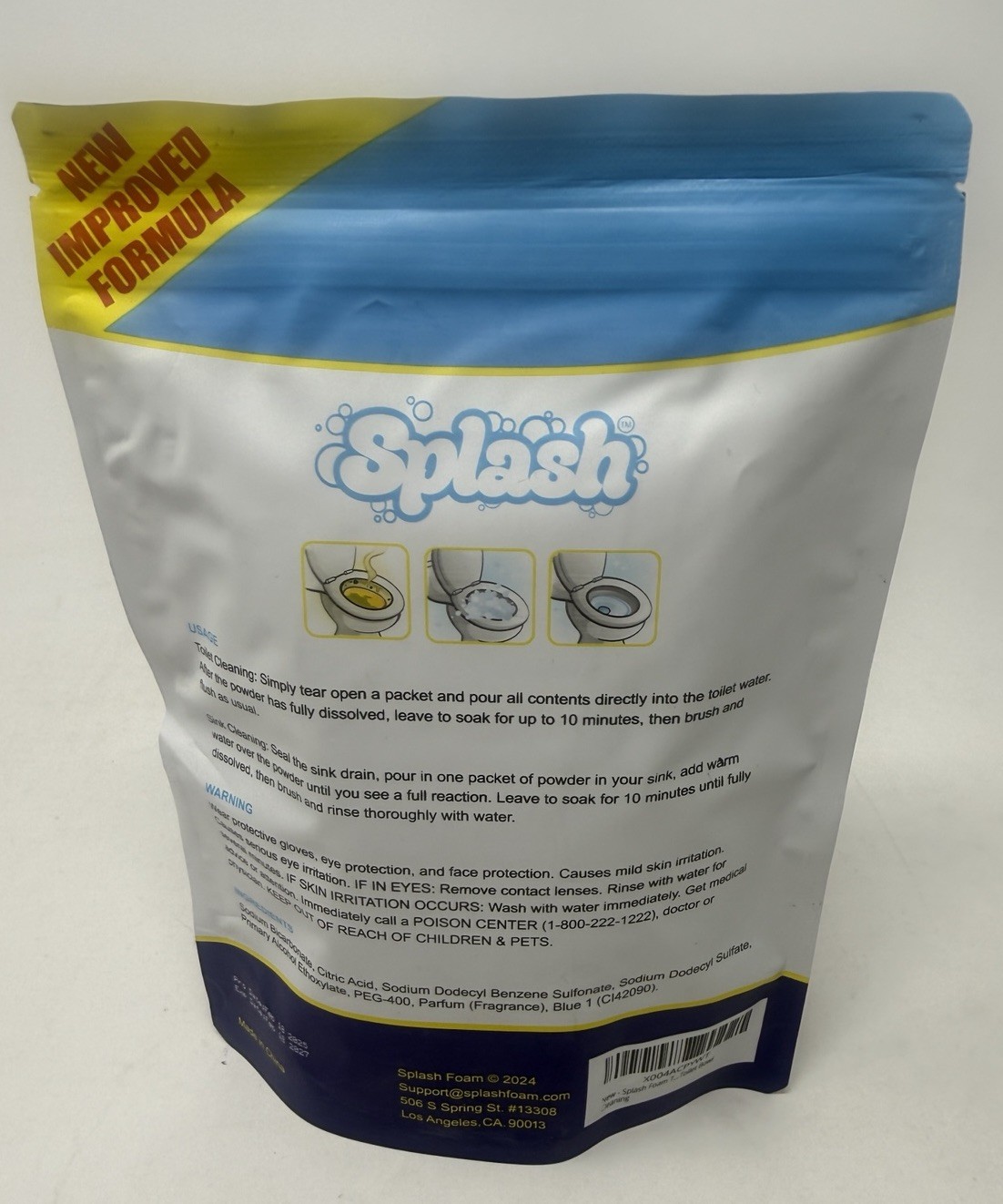 Splash Foaming Advanced Cleaner 400g 14.11oz Toilet Bowl Cleaning Powder 1 Pack