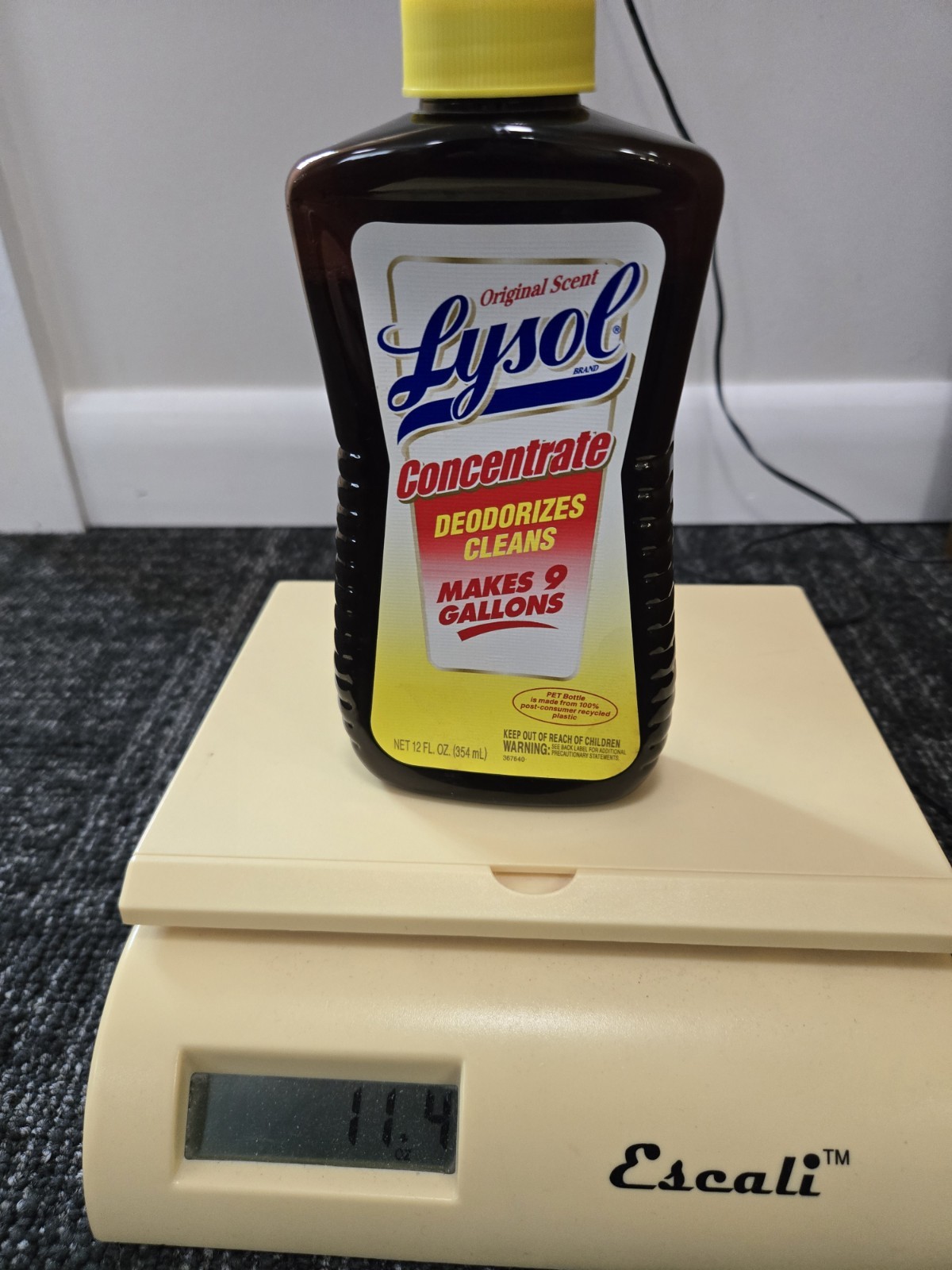 Lysol Original Scent Concentrate Deodorizes, Cleans PARTIAL About 90% Of 12 Oz