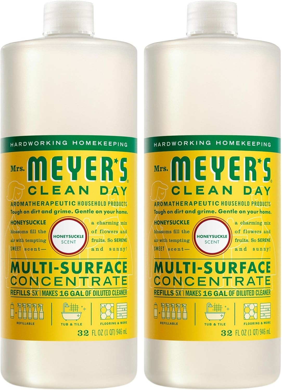 Mrs Meyer’s Clean Day Honeysuckle Multi Surface Cleaner Pack of 1 or 2 32 Fl Oz