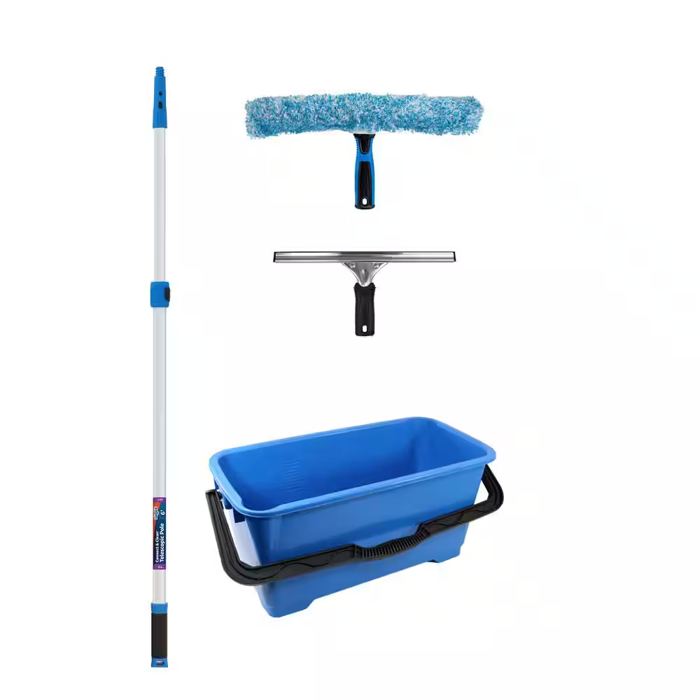 Total Pro Kit W/14 In. Scrubber, 12 In. Squeegee and 6 Ft. Telescoping Connect &