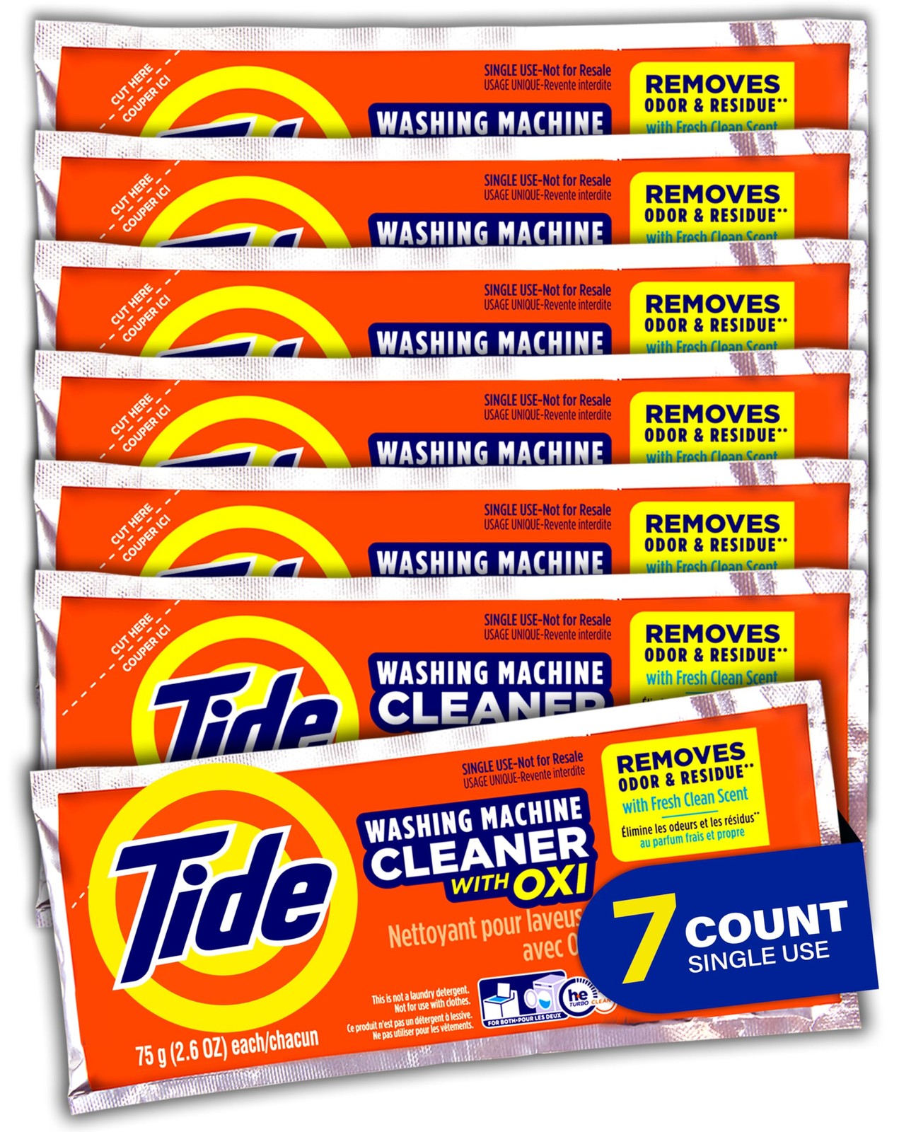 Tide Washing Machine Cleaner, 7-Count Single Use