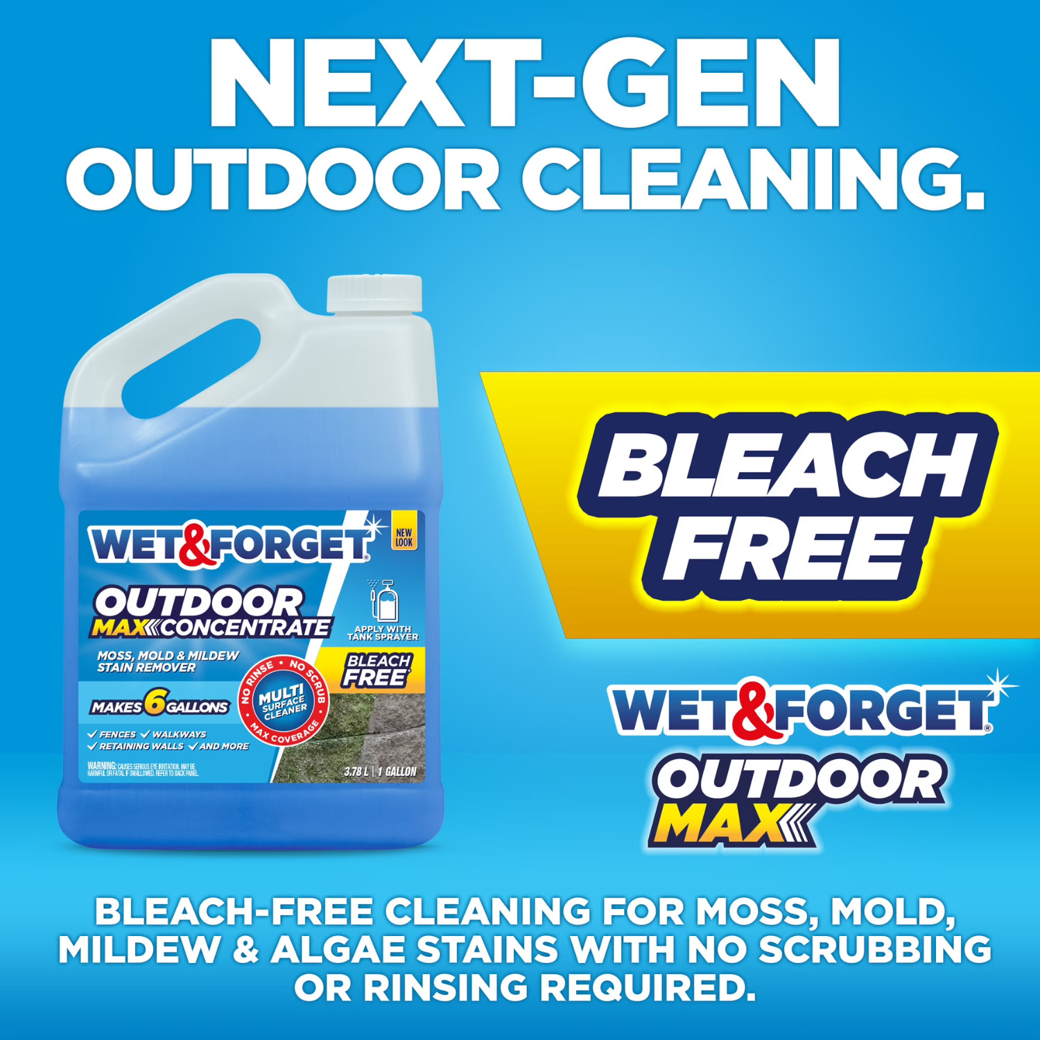 2 Pack Wet & Forget Outdoor Cleaner Concentrate 1 Gallon Moss Mold Mildew