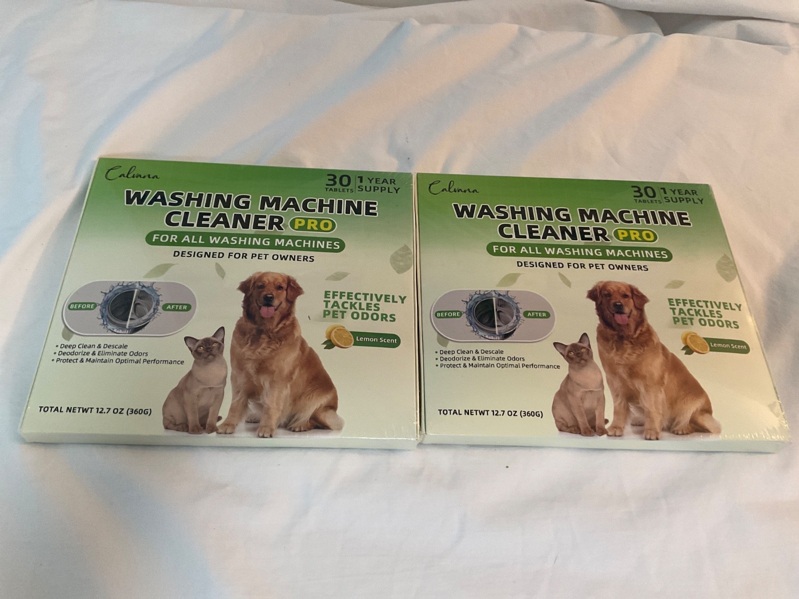 Calvana Clean Washing Machine Washer Cleaner Pro Tablets 60 Pack Pet Owners New
