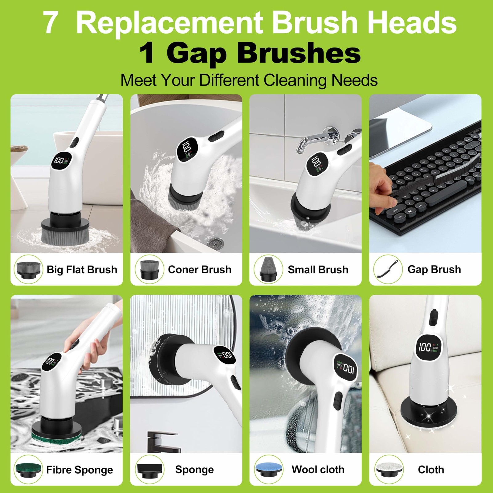 G3 Electric Spin Scrubber – 10-in-1 Cordless Shower Scrubber & Cleaning Brush