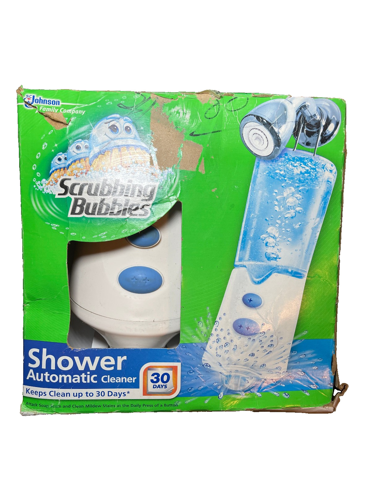 RARE Scrubbing Bubbles Automatic Shower Cleaner Bathroom Two Button Booster