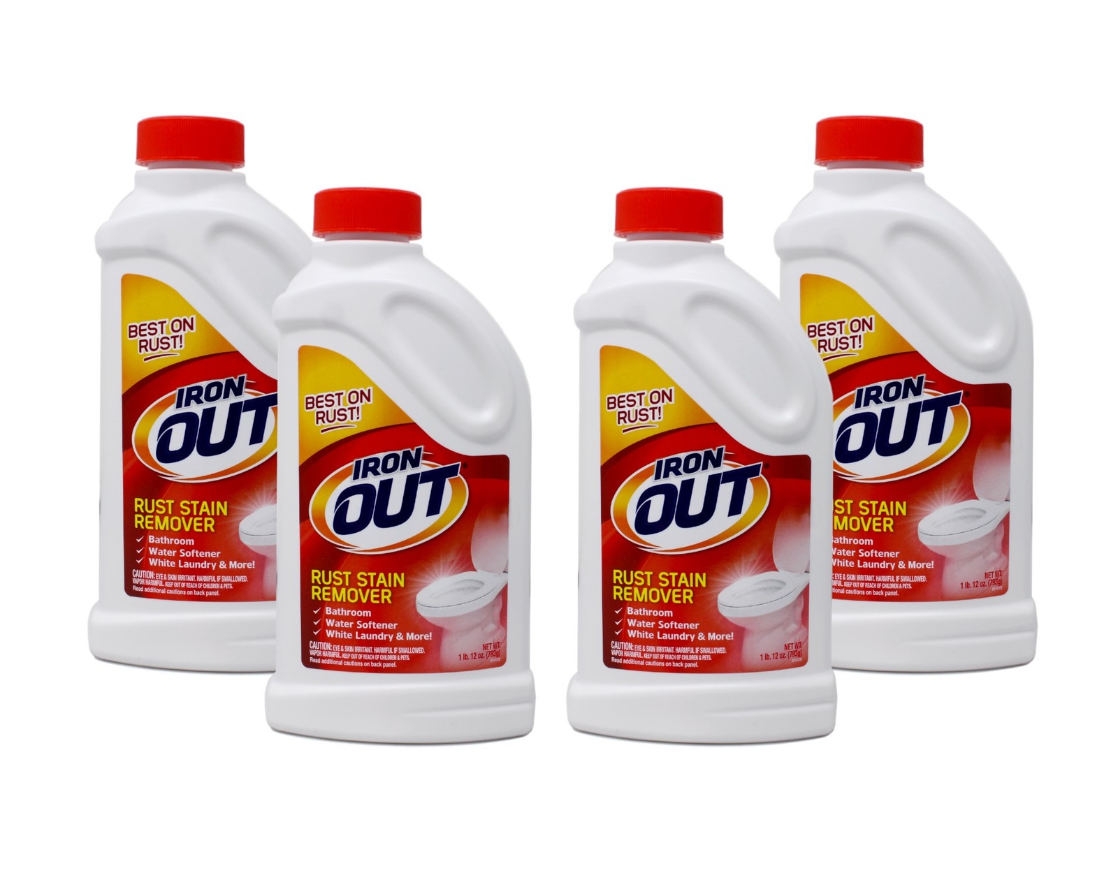 IRON OUT Rust Stain Remover Powder, 1 lb 12 oz Bottle – 4 Pack