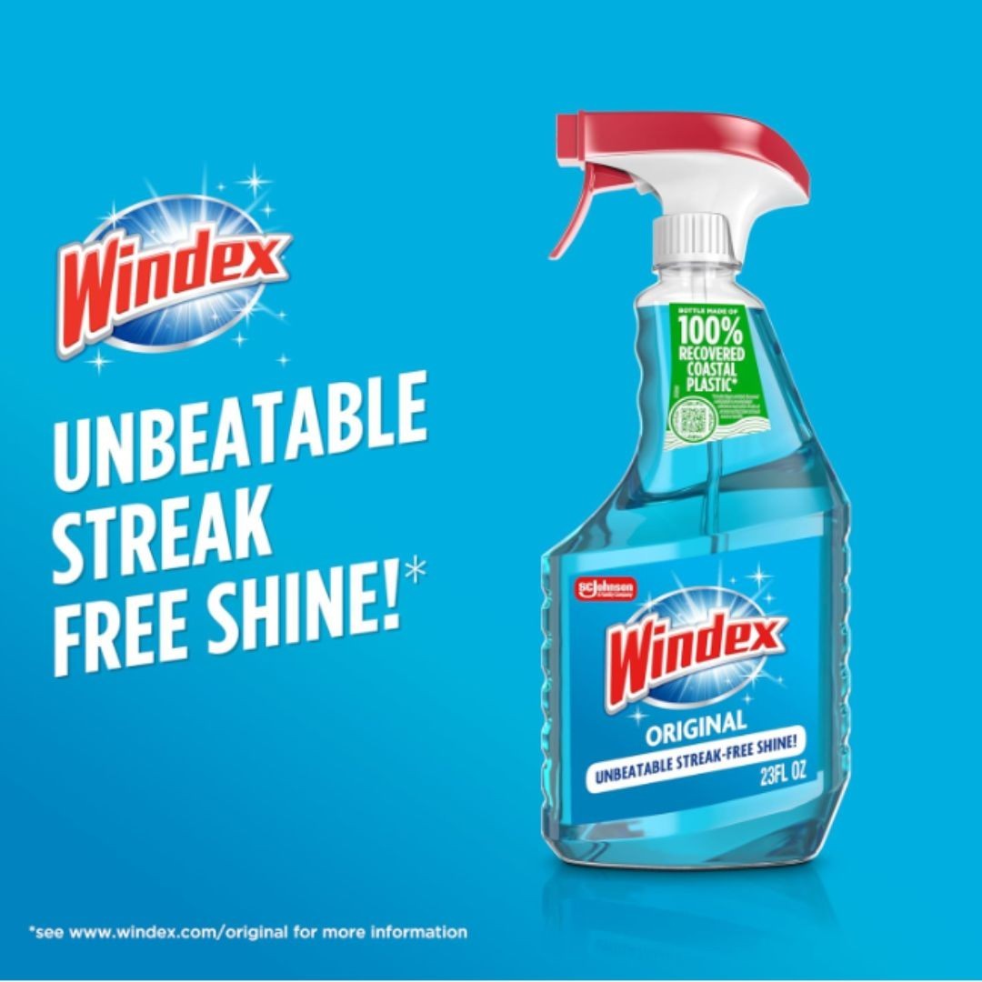 Windex Glass Window Cleaner, Original Blue, Spray Bottle, 23 fl oz New
