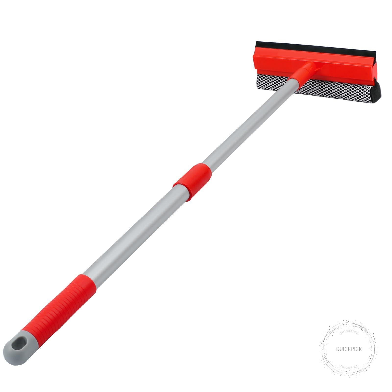 Windshield Cleaner Tool 2 in 1 Car Window Squeegee with Extendable Handle (18″-