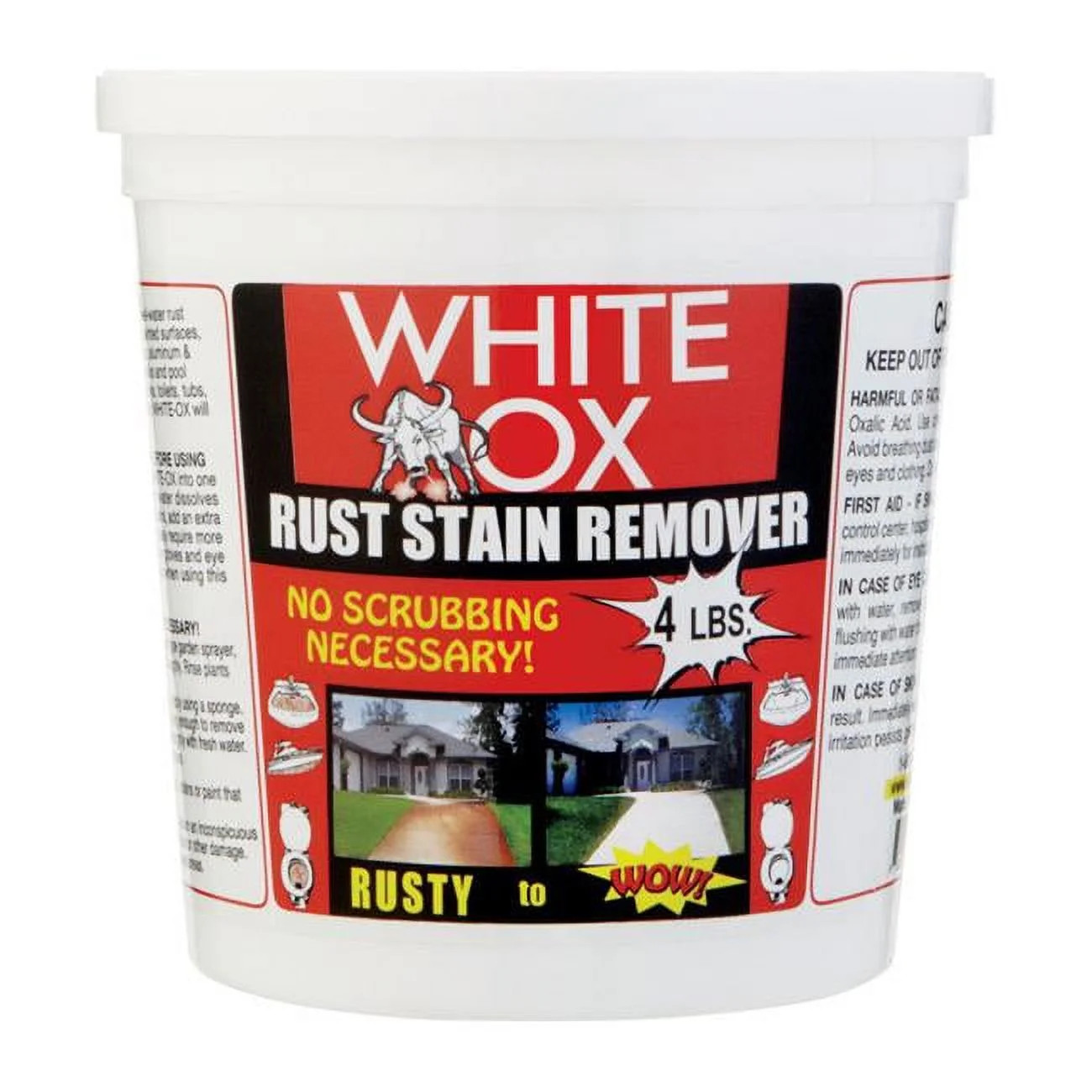 White-Ox Crystals 4 lb Rust Stain Remover & Preventer 64 OZ. WOC4