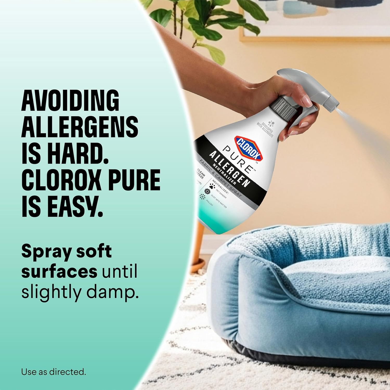 PURE Allergen Neutralizer Fabric and Carpet Spray, Clean Breeze, 26 Fluid Ounces
