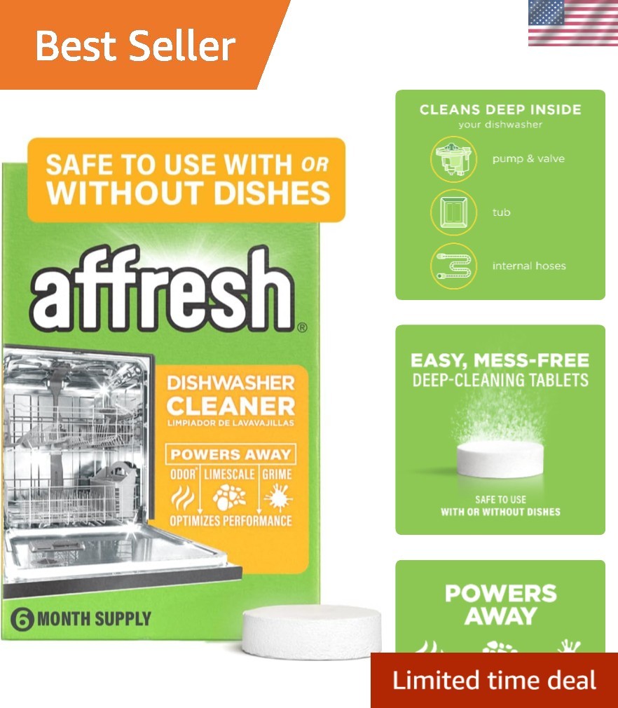 Dishwasher Cleaner, Helps Power Away Odor Causing Bacteria, Limescale, Mineral D
