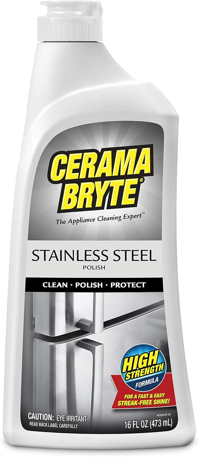 Cerama Bryte Stainless Steel Cleaner for Appliances, Streak-Free Shine and Prote