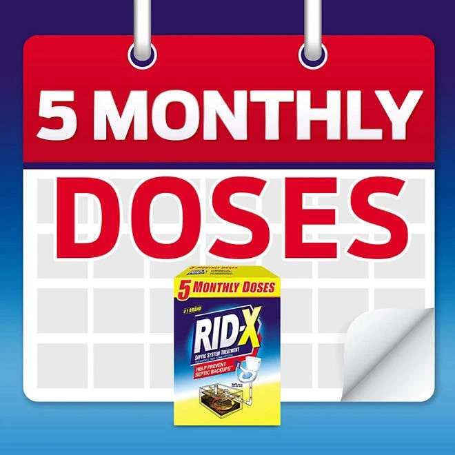 2 PACK – RID-X Septic Treatment, 5 Month Supply of Powder 49 oz (Total 98 oz)