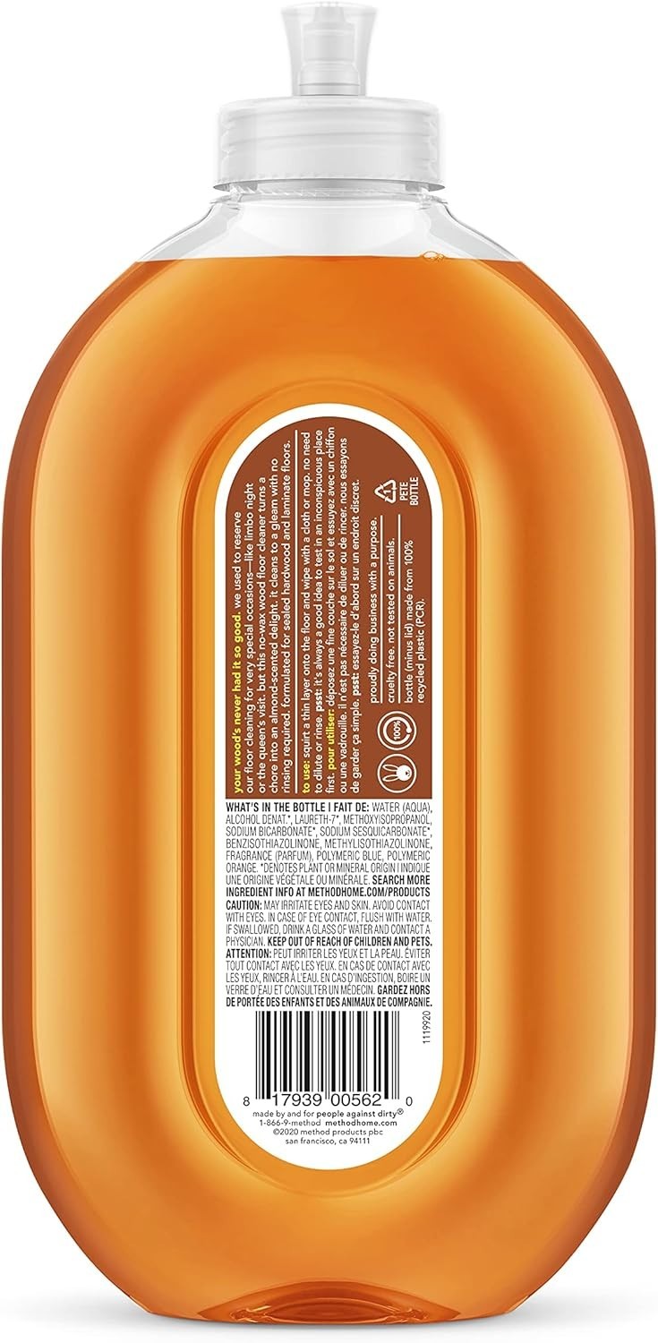 Plant-Based Squirt & Mop Hardwood Cleaner – 25 oz, Cruelty-Free, Almond Scent