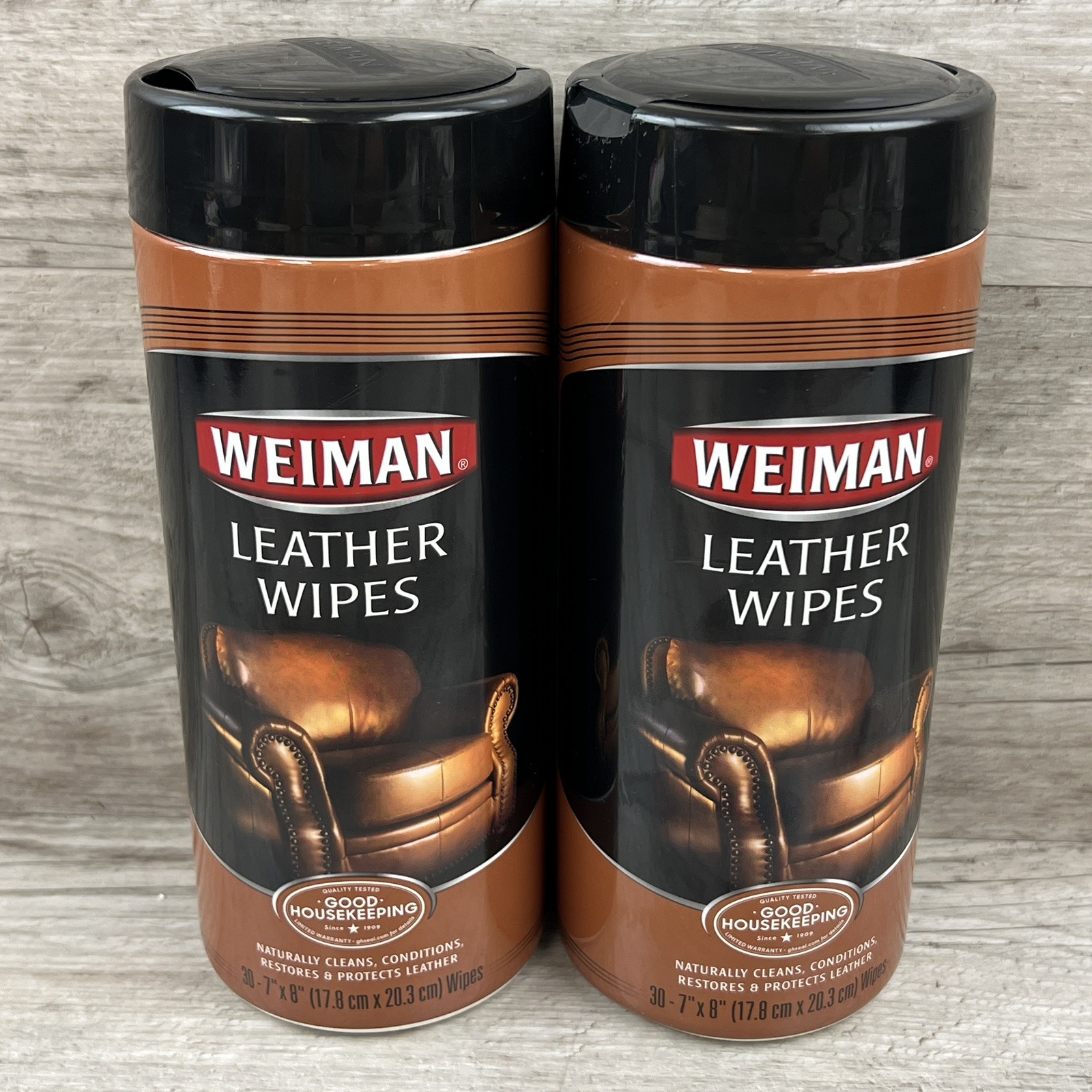 Weiman Leather Cleaner & Conditioner Wipes With UV Protection 30 ct (Pack of 2)
