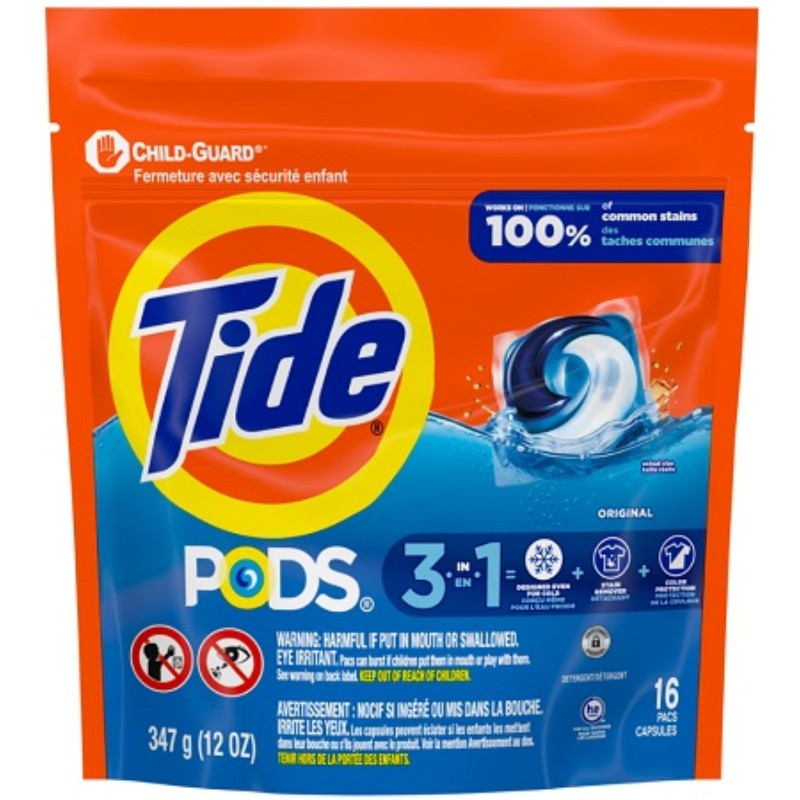 3x Tide Pods Original Laundry Detergent Pacs Power Scents Bulk New Sealed 16ct