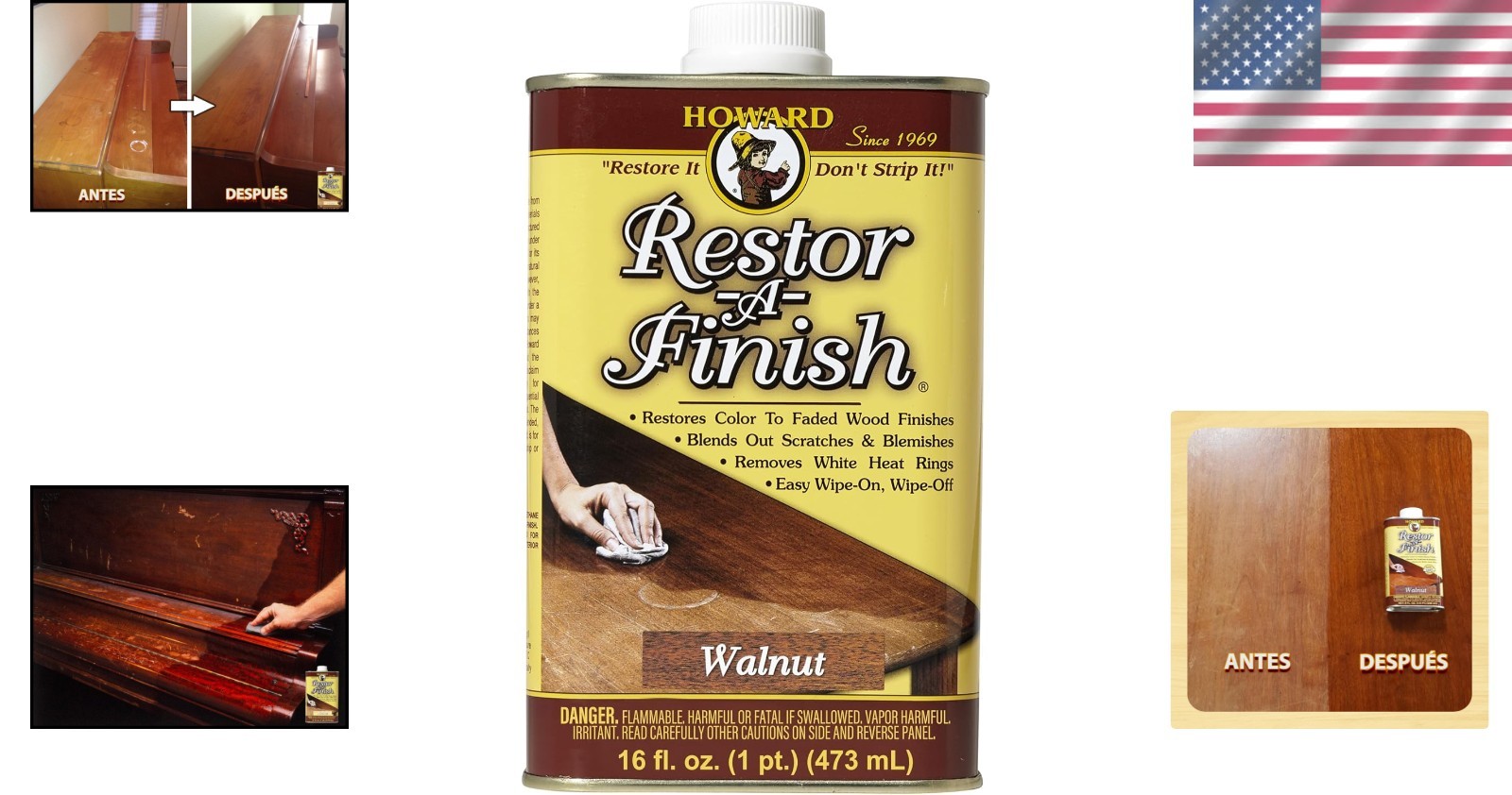 Howard’s Restor-A-Finish 16oz in Walnut: Restore Your Wood’s Beauty Instantly