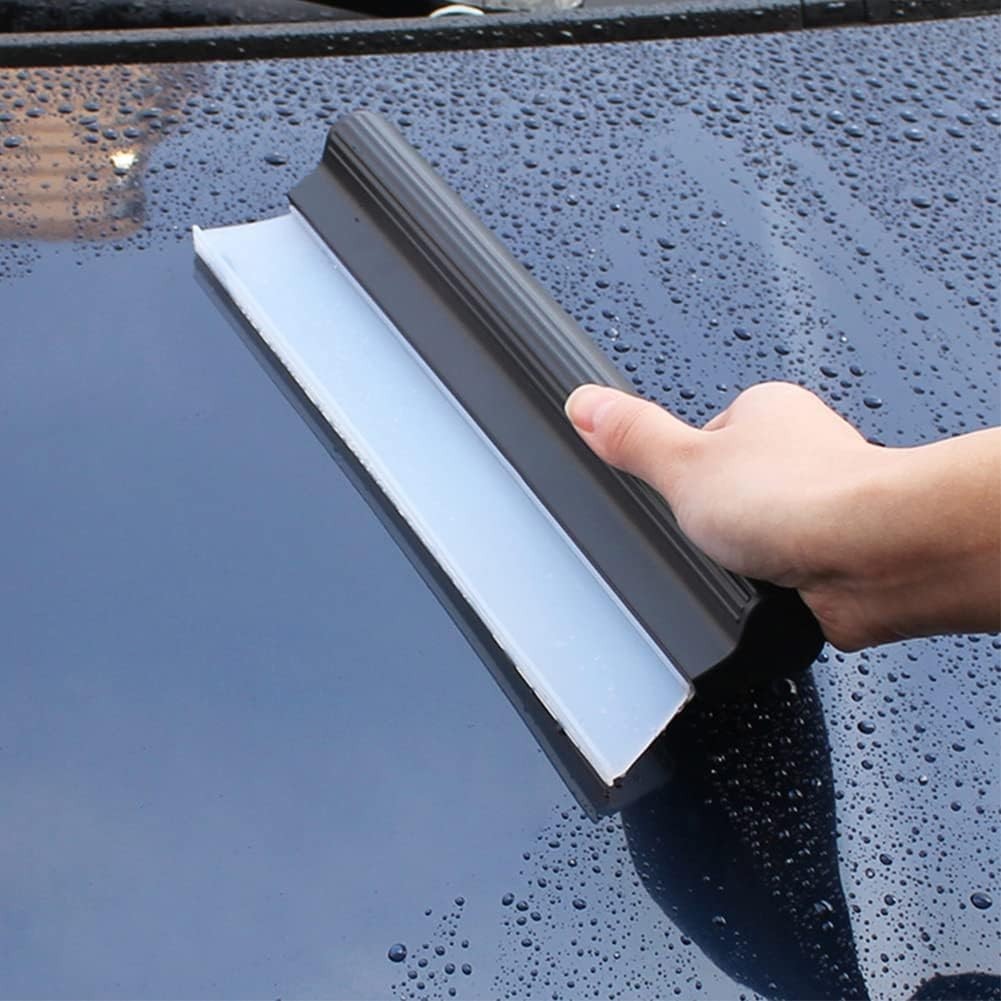 10″ Silicone Water Blade Squeegee, Quick Dry for Car Glass, Shower, & Windows