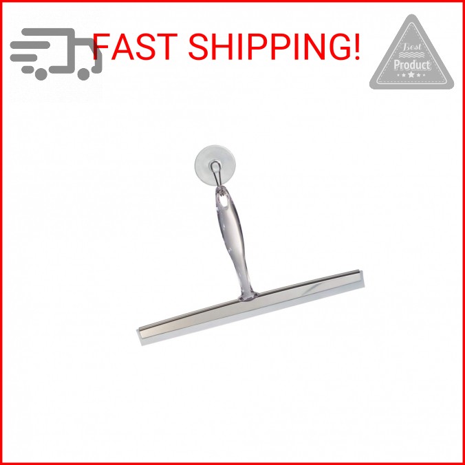 iDesign Zia Metal and Plastic Bathroom Squeegee for Shower, Glass Doors, Floors,