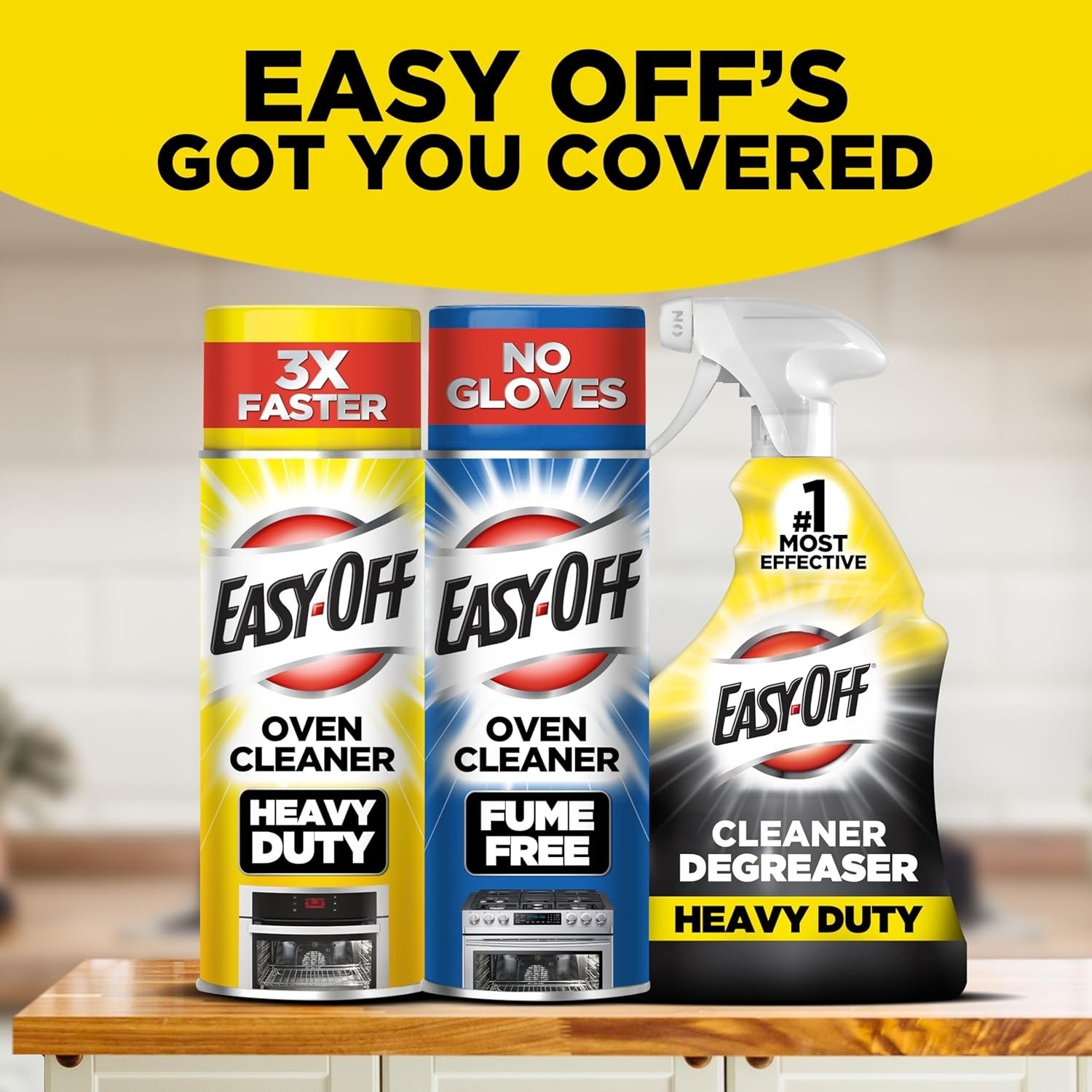 Easy-Off Heavy Duty Degreaser Cleaner Spray, Kitchen Degreaser, 32 Oz