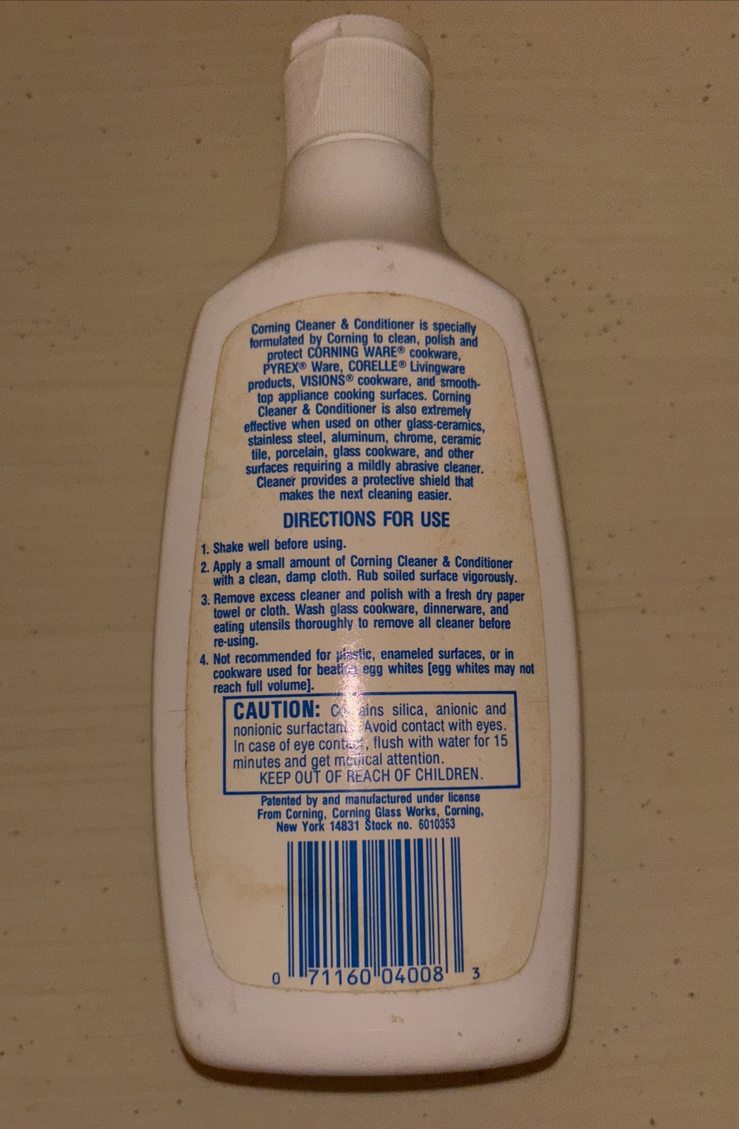 Corningware Cleaner & Conditioner 8oz, 3/4 Full, Blue Polish Corelle Pyrex