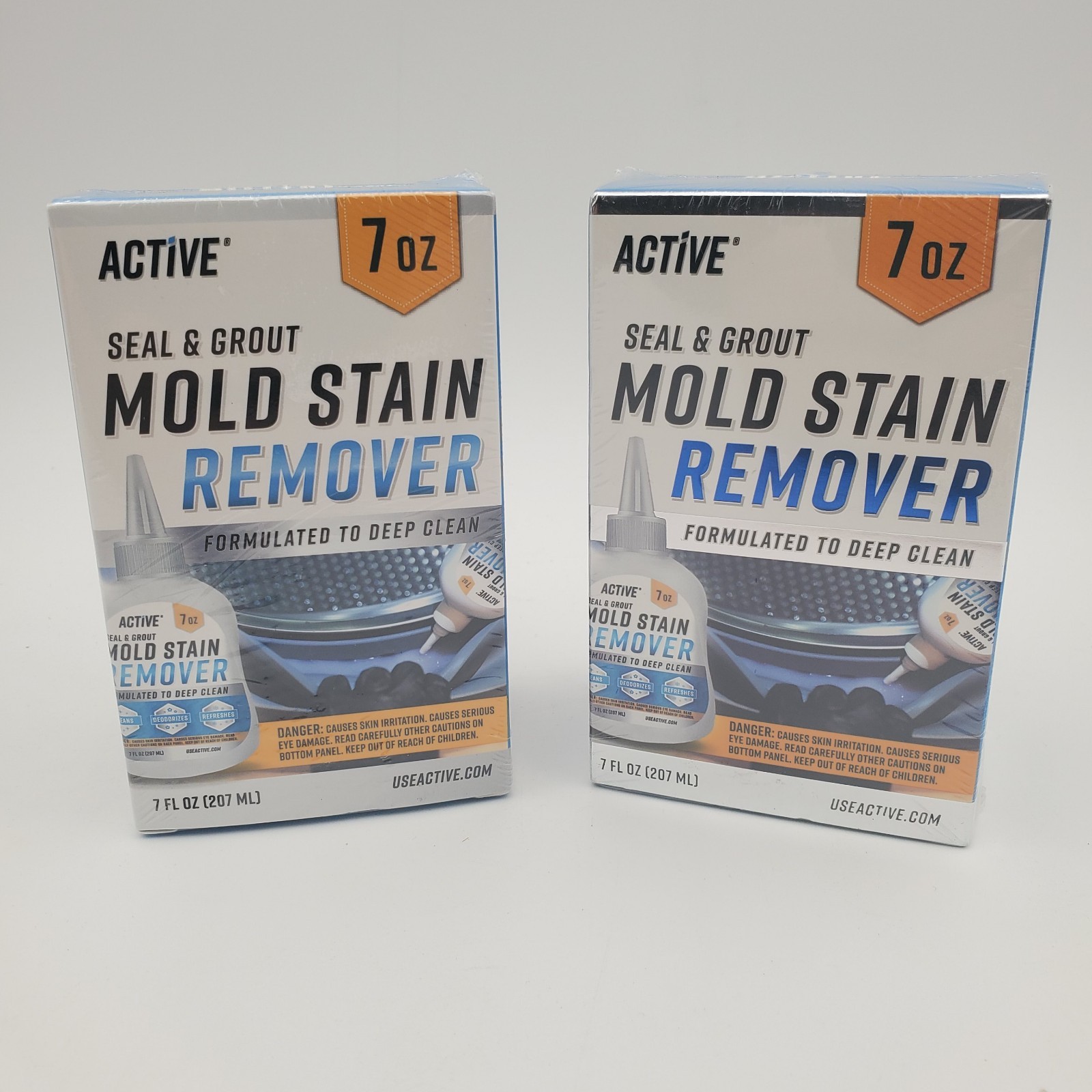 (2 PACK SET) Active Seal & Grout Mold Stain Remover, 7fl oz NEW SEALED