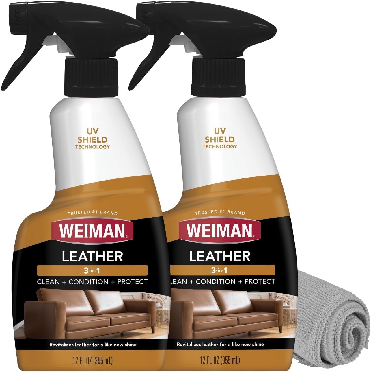 Leather Cleaner and Conditioner for Furniture – 12 Ounce – 2 Pack – Ultra Vio…