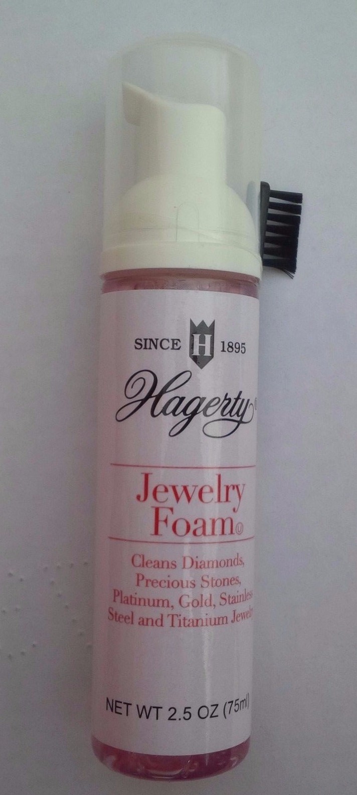 HAGERTY JEWELRY FOAM NON AEROSOL SPRAY WITH BRUSH GOLD PLATINUM TITANIUM SS