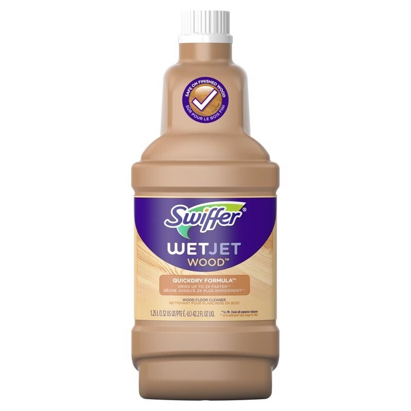 Swiffer WetJet Wood Floor Cleaner Liquid With Quick Dry Formula 42.2 oz 1.25 L