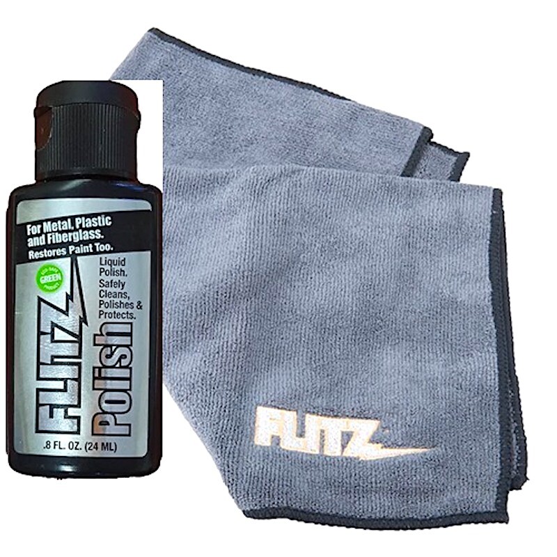 FLITZ® PRO LIQUID POLISH FOR METAL, PLASTIC, FIBERGLASS, ETC – W/ FLITZ CLOTH