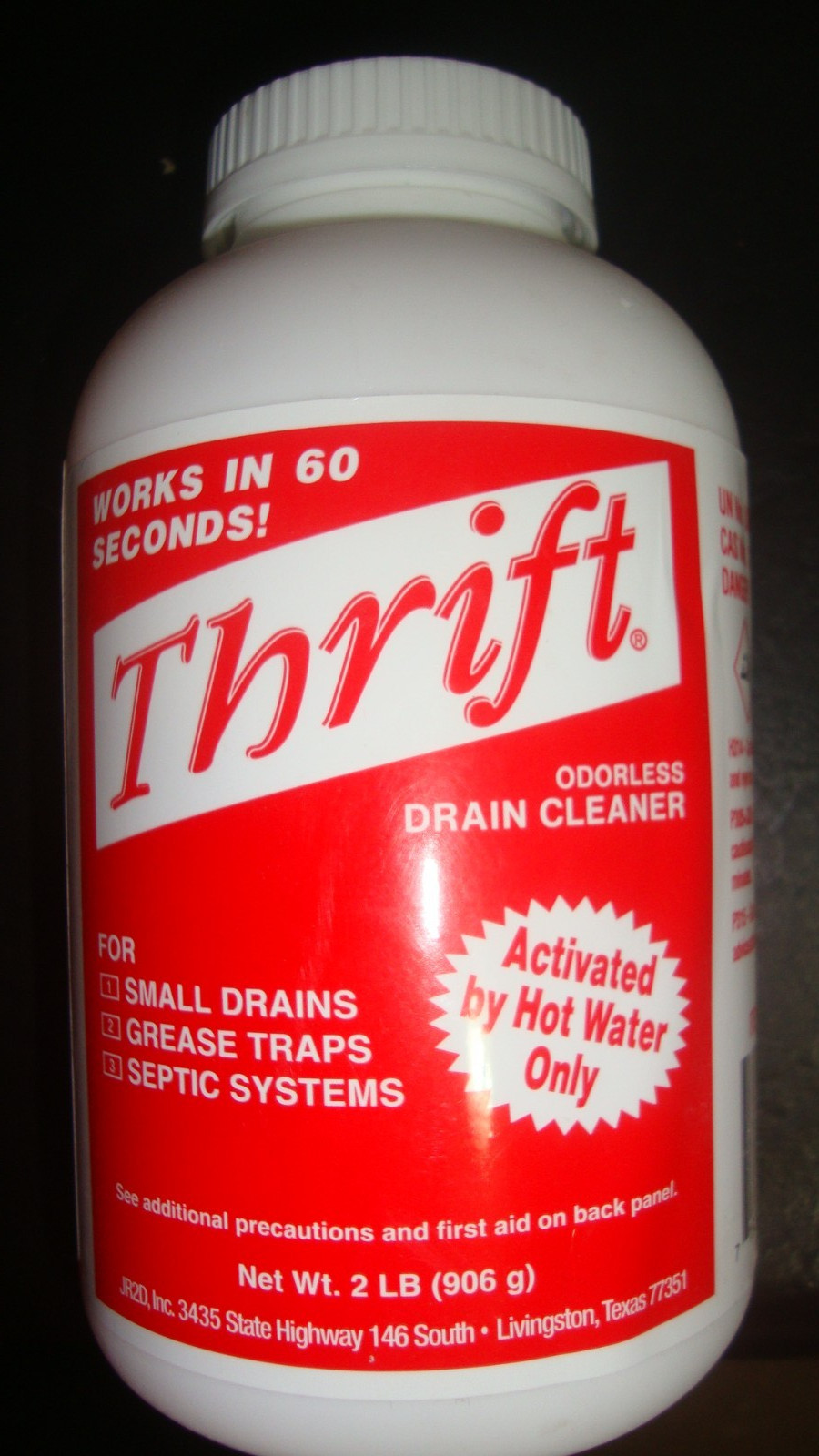 Thrift T-100 Alkaline Based 2-Pound Granular Drain Cleaner (White)