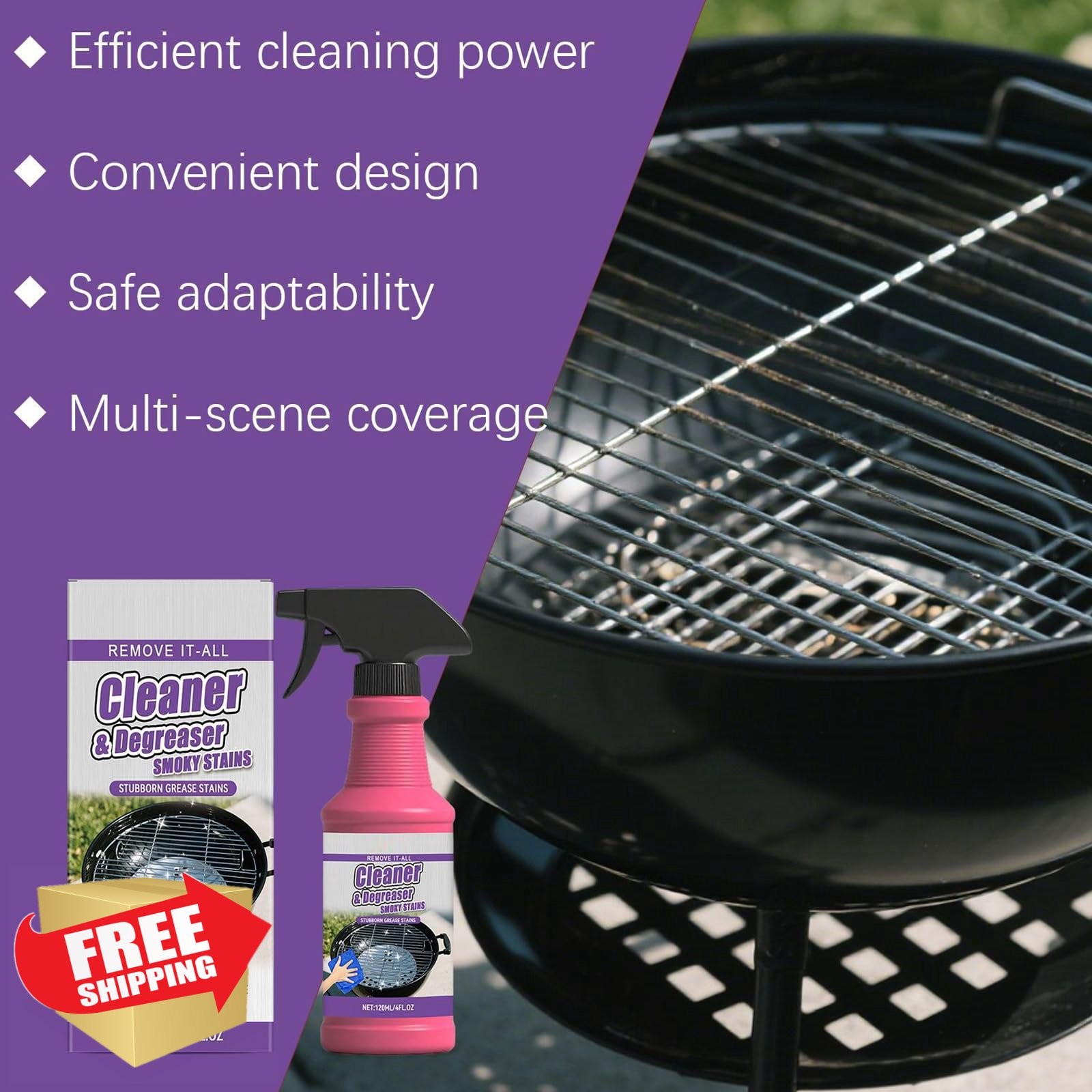 Grill Degreaser Spray Heavy Duty BBQ Cleaner
