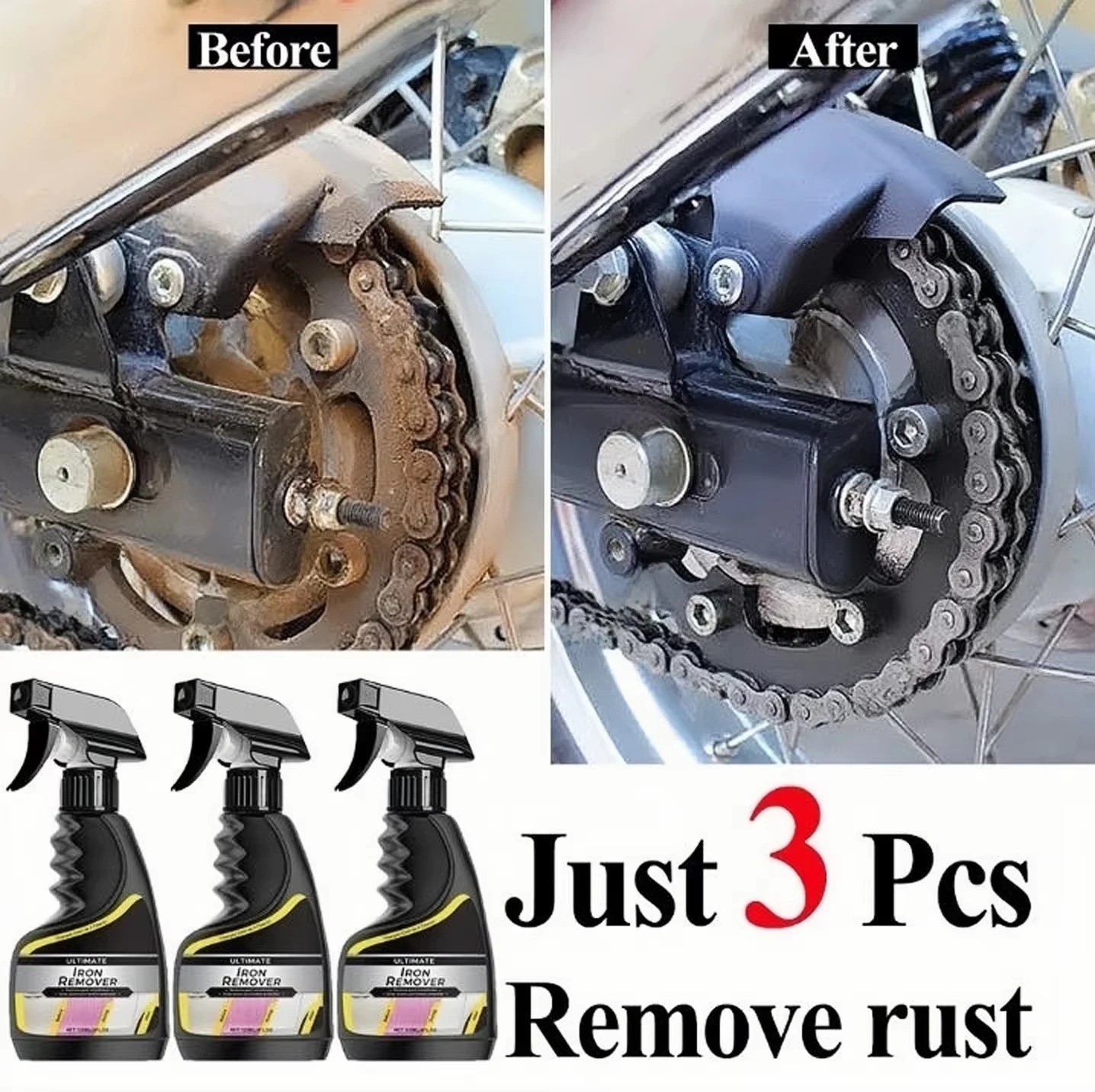 120ml Car Rust Remover Spray Metal Deruster Cleaner Wheel Hub Exhaust Pipe
