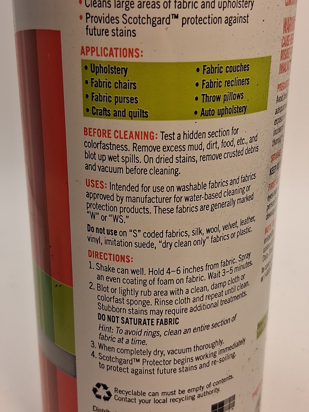 3M Fabric Upholstery Cleaner Protector Scotch Gard 14oz Can 2011 USA