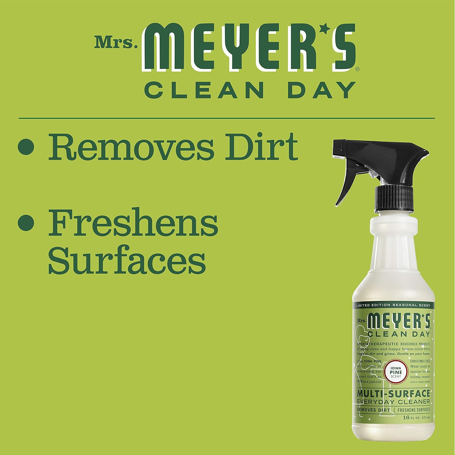CLEAN DAY Multi-Surface Cleaner Spray, Cruelty Free Formula, Iowa Pine, 16 Fl…