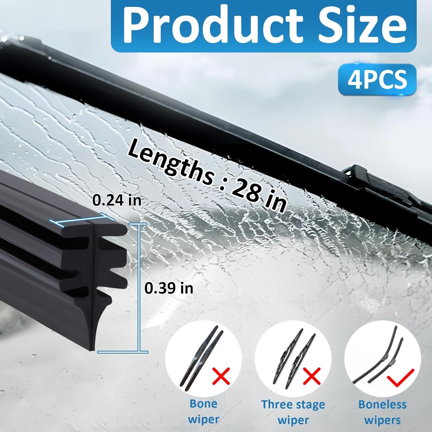 Universal Wiper Blade Refill Strips
