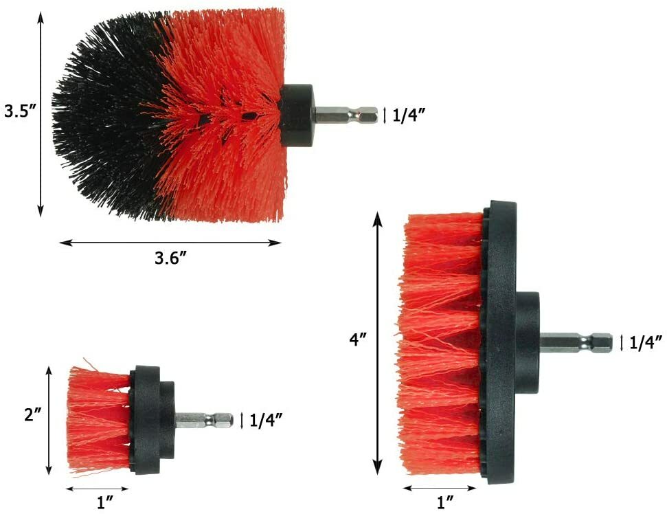 Drill Brushes Set 3pcs Tile Grout Power Scrubber Cleaner Spin Tub Shower Wall
