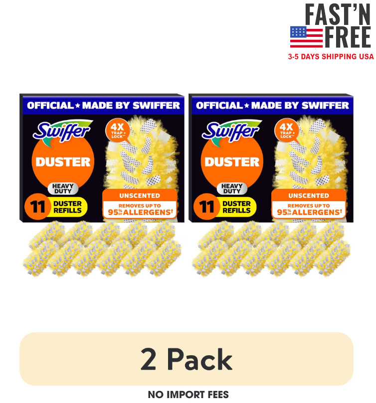 (2 pack) Swiffer Dusters Heavy Duty Duster Refills, Unscented, 11 Count