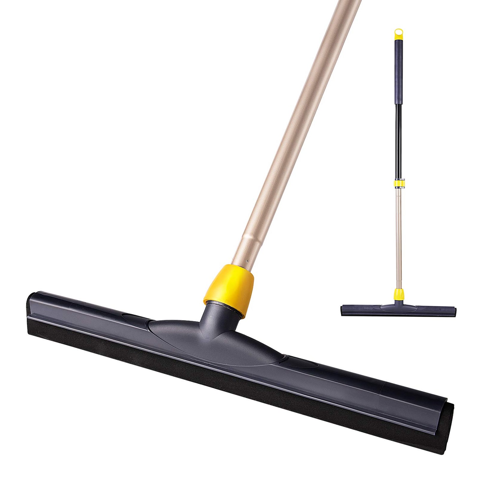 Floor Squeegee Scrubber Adjustable Telescopic Pole Heavy Duty Household Broom