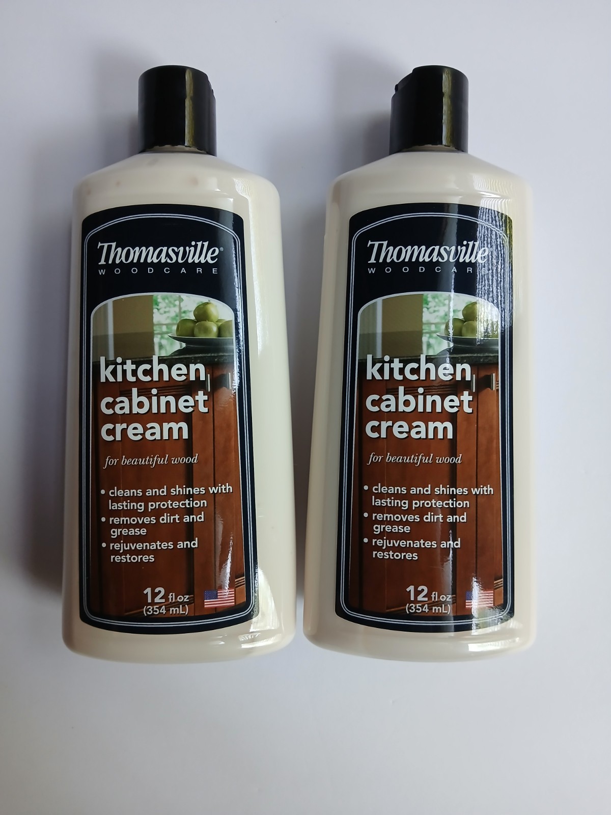 2 Pack Thomasville Kitchen Cabinet Cream For Wood Cleans Shines Protects 12oz