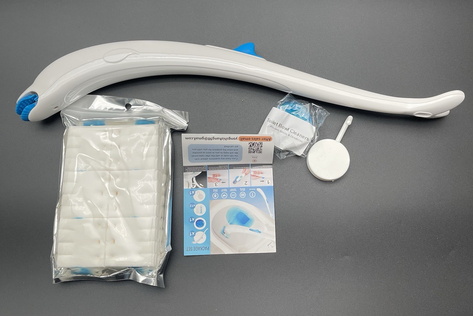 Dolphin Toilet Bowl Cleaner with Refill Pads, Cleaner Tablet, Hook For Hanging