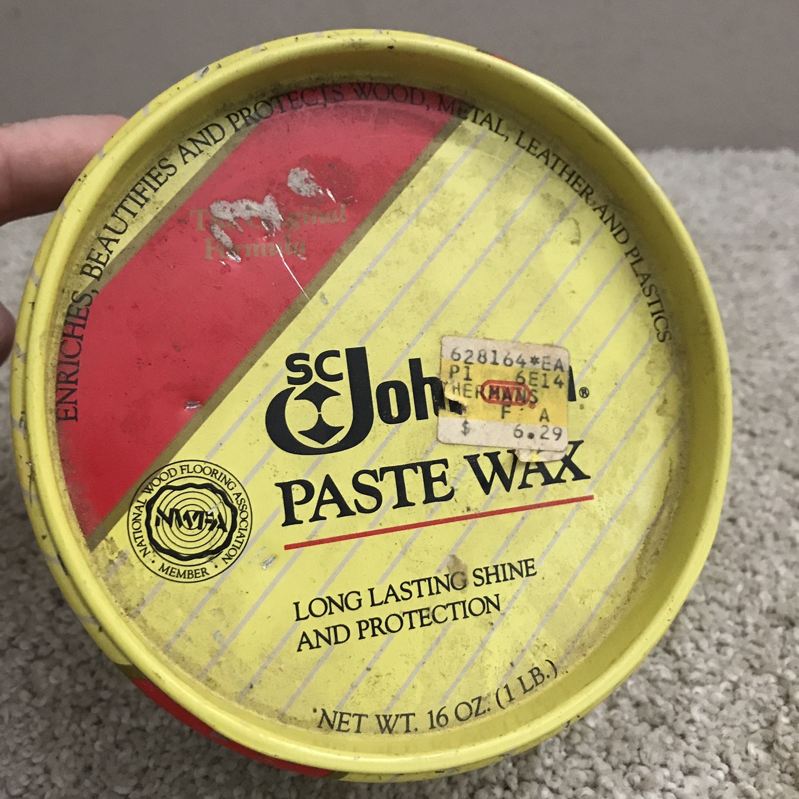 SC Johnson Paste Wax The Original Formula 16oz ~75% Full Discontinued