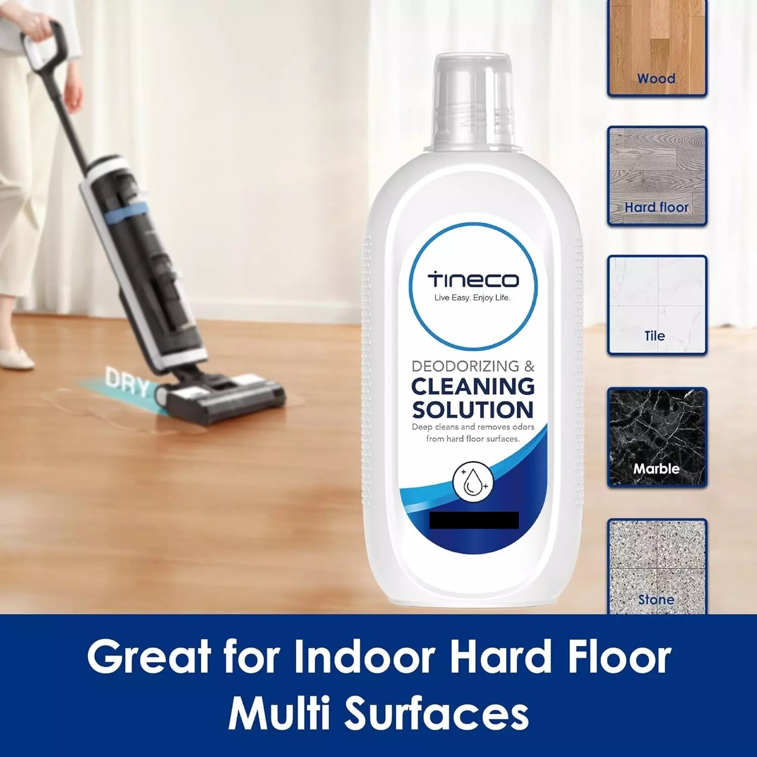 TINECO DEODORIZING & CLEANING SOLUTION, 16.9Fl Oz X 2 And Get One Free 9.5Fl Oz